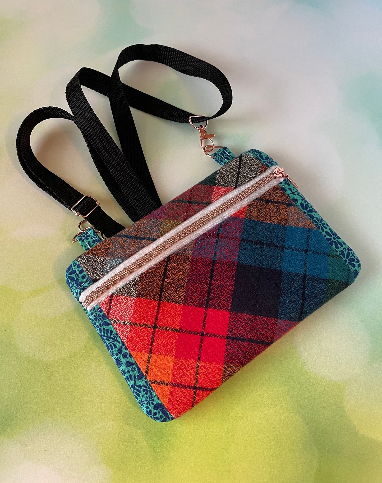 Bright Plaid Crossbody cellphone pocket, sleeve, pouch, purse CB81922-P1