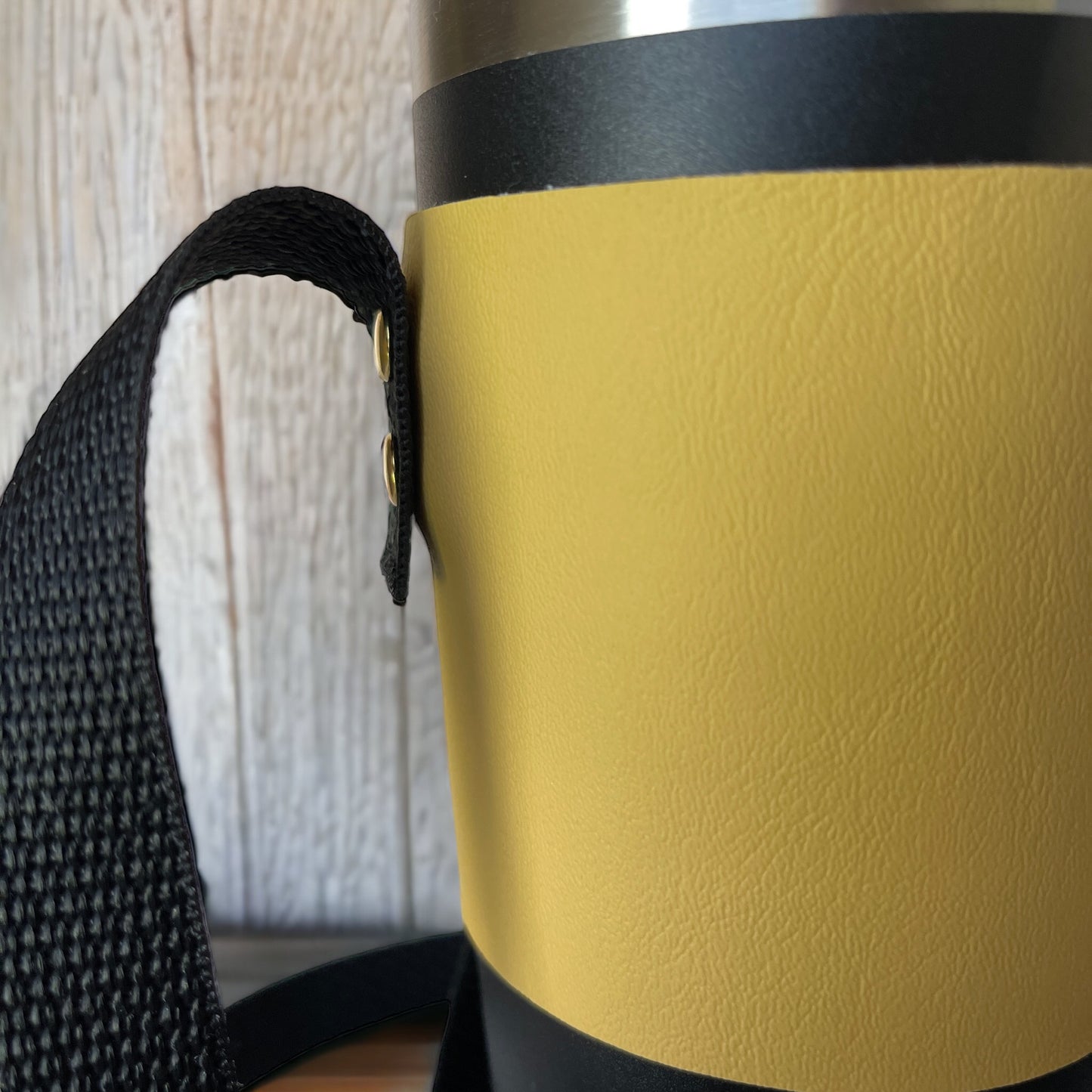 Sunny Side Yellow Vinyl Crossbody Tumbler Holder With or Without Acrylic or Stainless Steel Tumbler