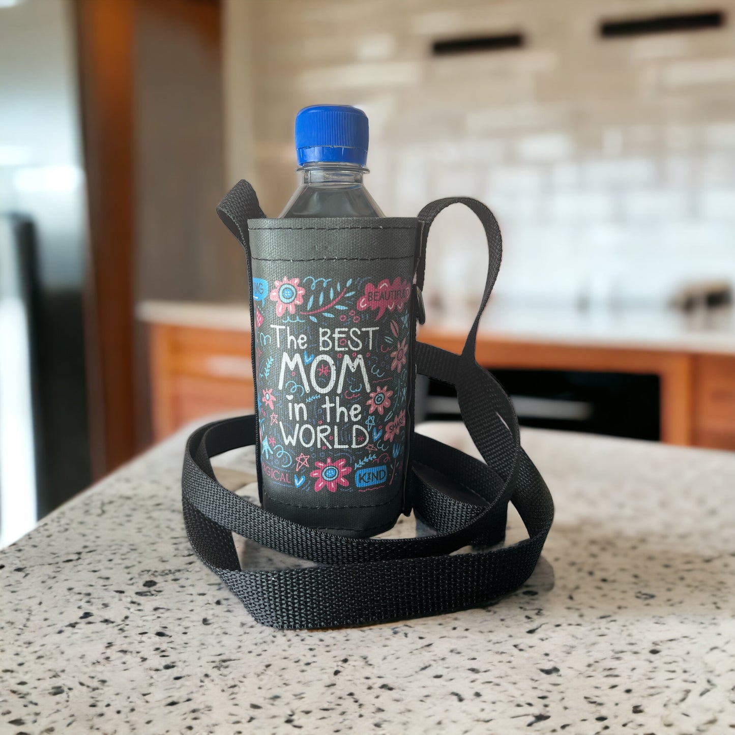 Best Mom in the World Crossbody Water Bottle Holder